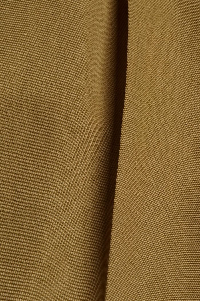 Con lino: shorts de cintura alta con cinturón, OLIVE, detail image number 4