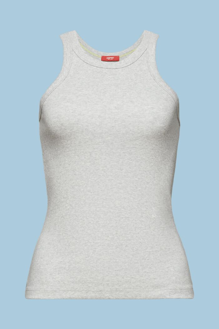Camiseta de tirantes acanalada de algodón ecológico, LIGHT GREY, detail image number 6