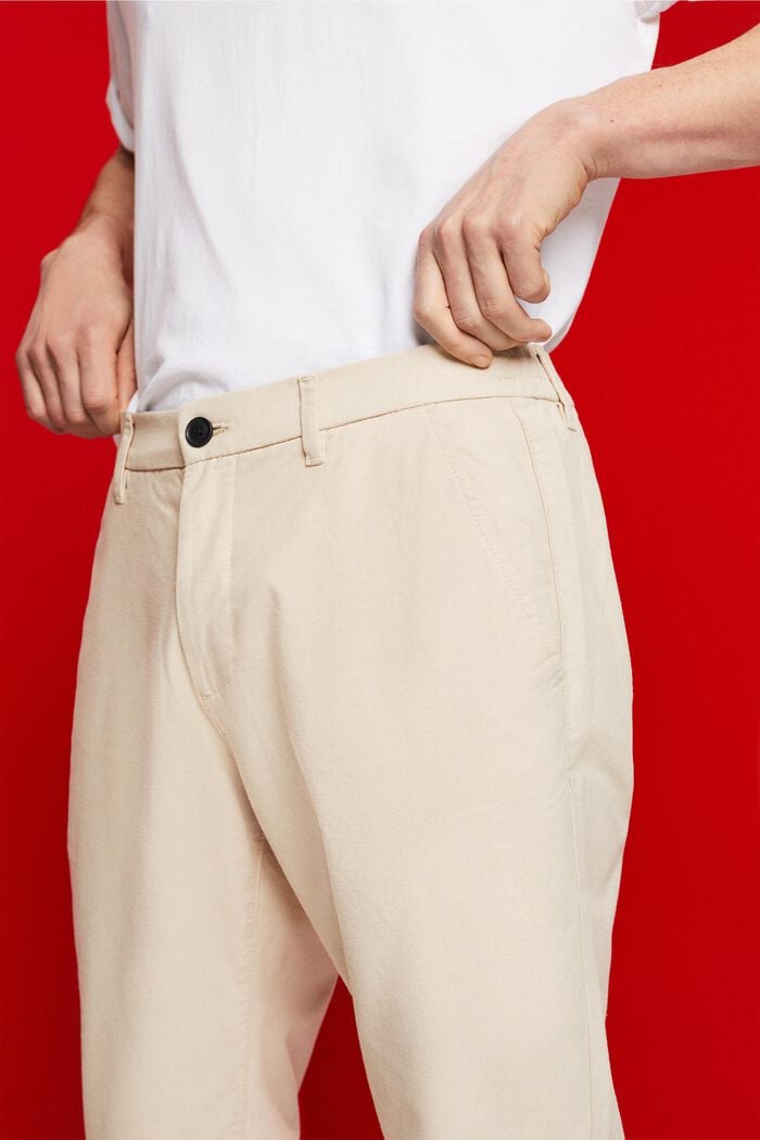 Pantalones chinos con acabado cepillado, BEIGE, detail image number 2