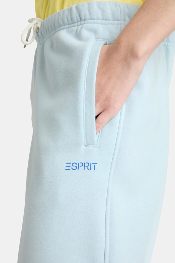 Pantalones de felpa unisex de algodón con logotipo, PASTEL BLUE, detail image number 2