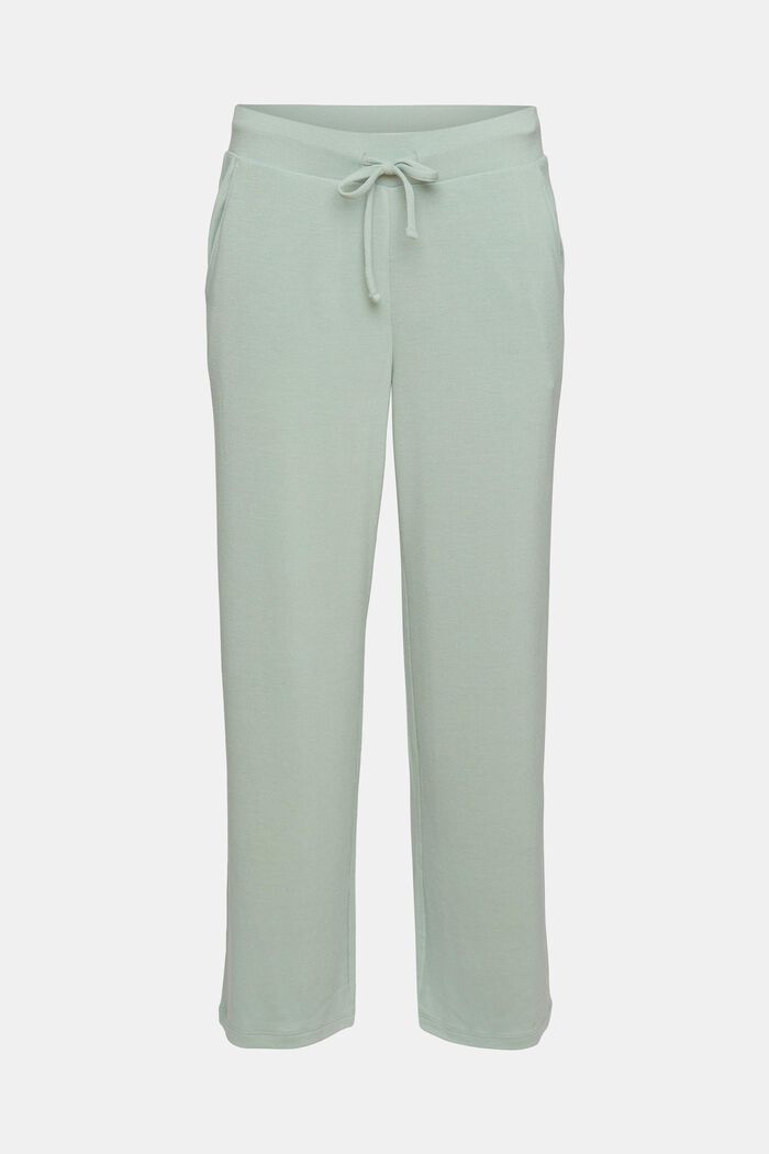 Reciclado: pantalón de punto con largo tobillero, LEAF GREEN, overview