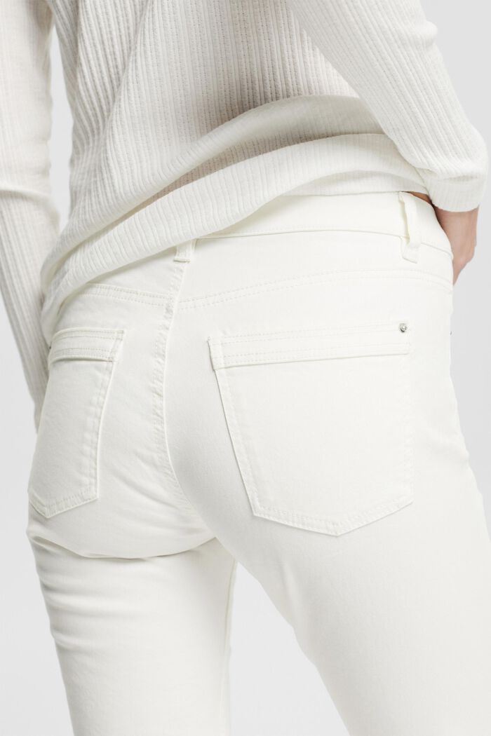 Pantalón elástico de corte capri, WHITE, detail image number 5