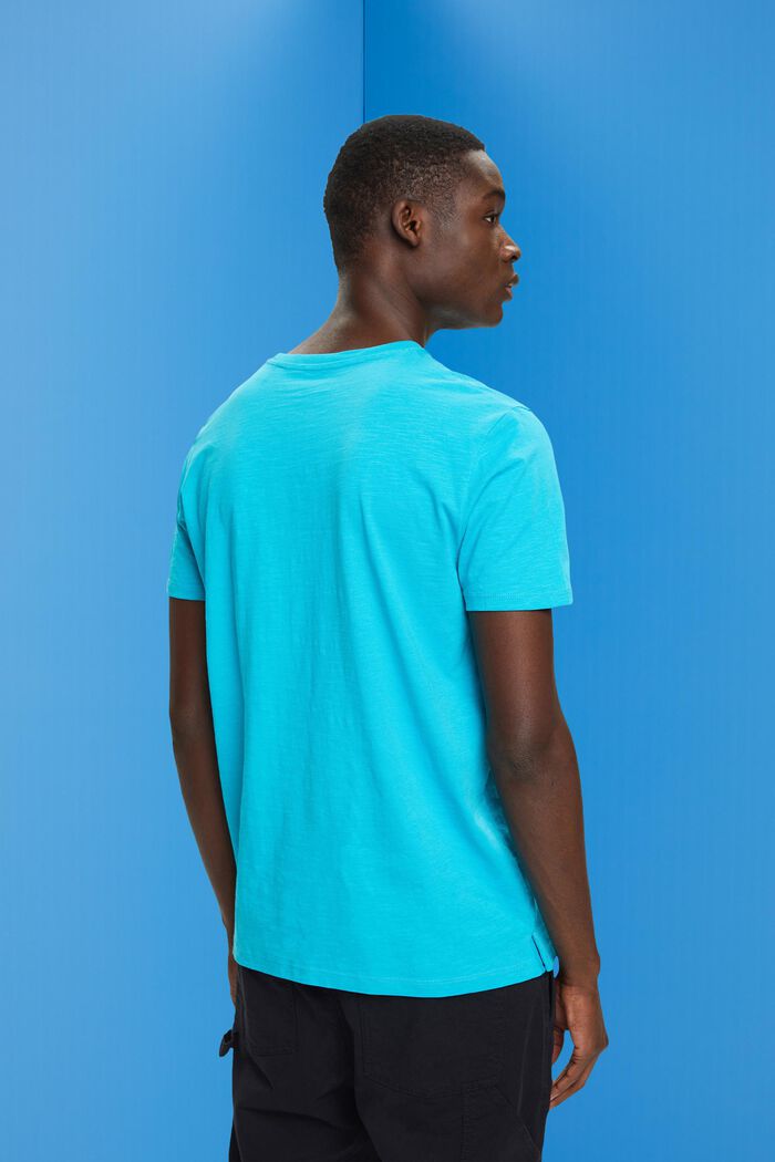 Camiseta de algodón con bolsillo en el pecho, AQUA GREEN, detail image number 3