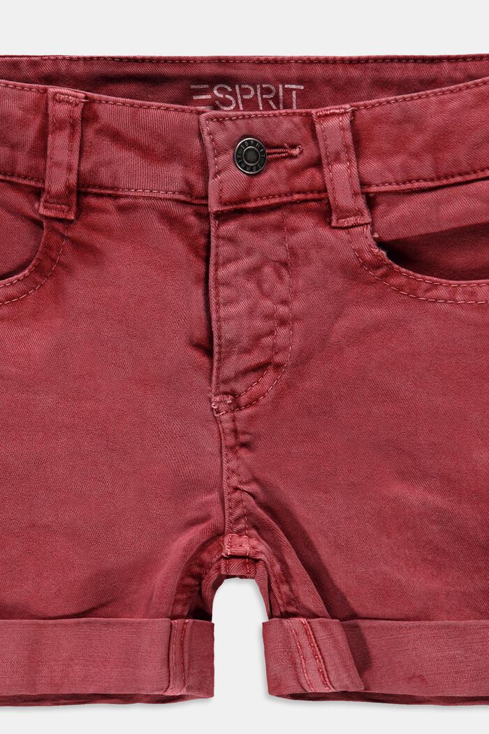Pantalones cortos de sarga, mezcla de algodón ecológico, GARNET RED, detail image number 2