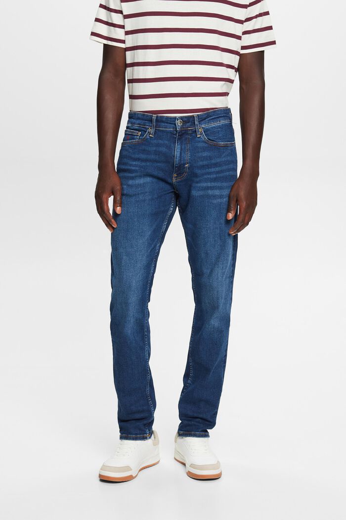 Jeans mid-rise slim fit, BLUE DARK WASHED, detail image number 0