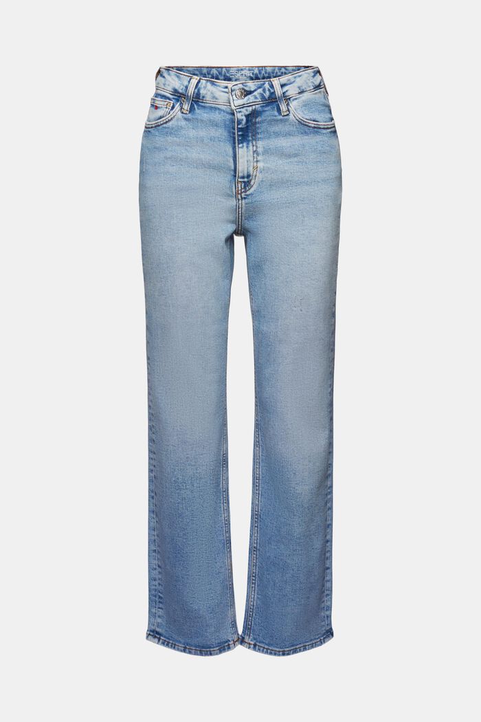 Jeans high-rise straight fit de estilo retro, BLUE LIGHT WASHED, detail image number 7