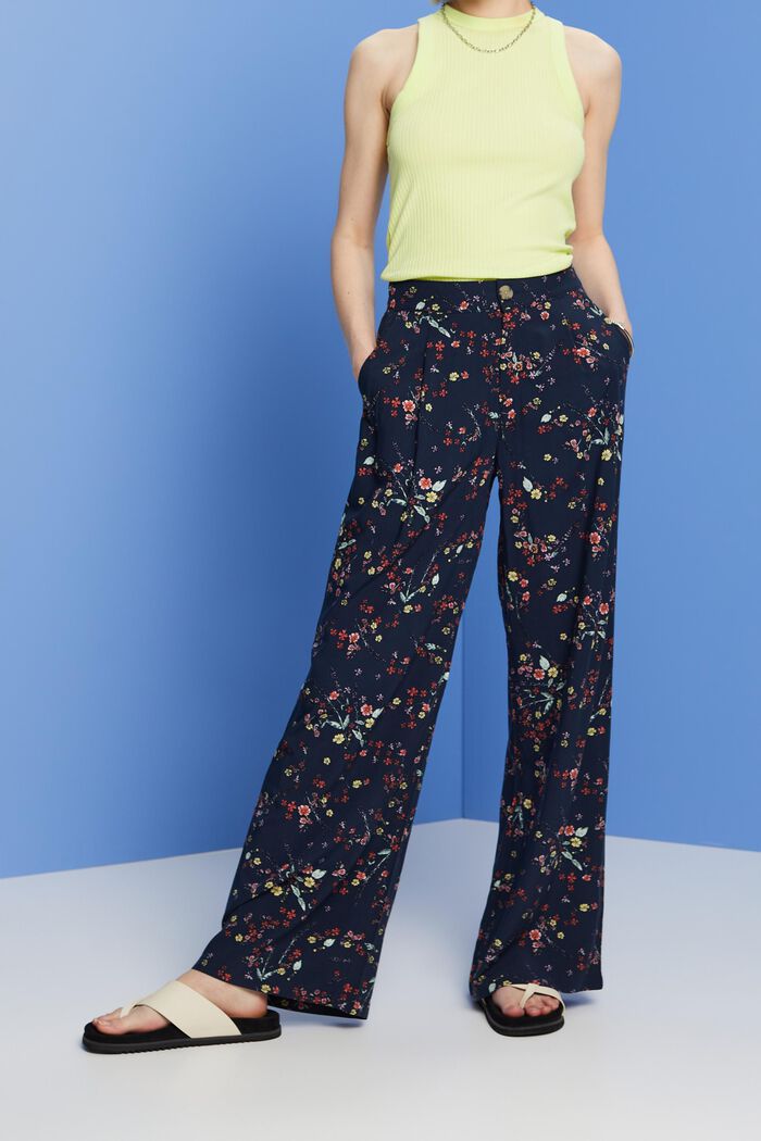 Pantalones de pernera ancha, LENZING™ ECOVERO™, DARK BLUE, detail image number 0
