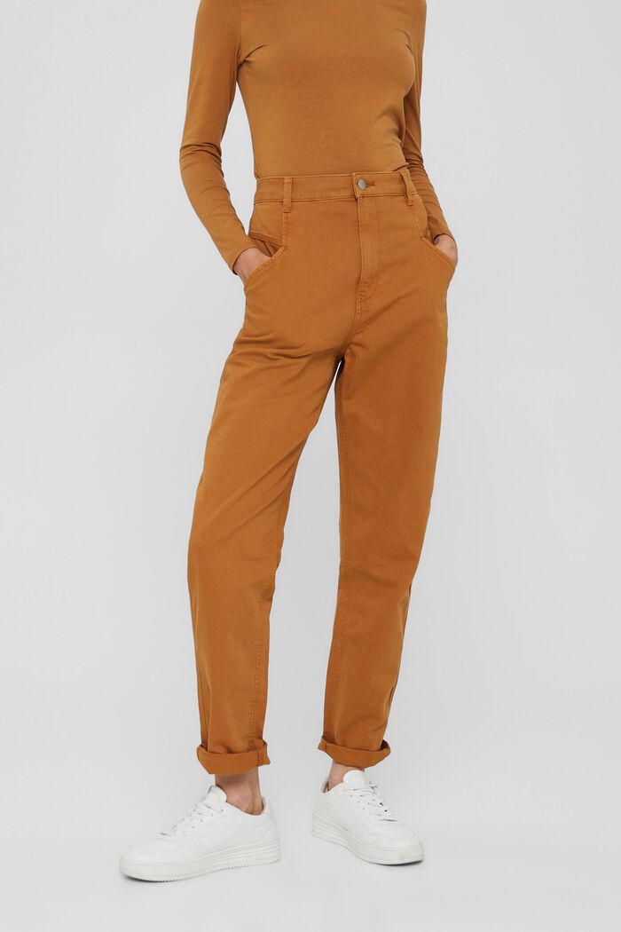 Pantalón de cintura alta, algodón ecológico, BARK, detail image number 0