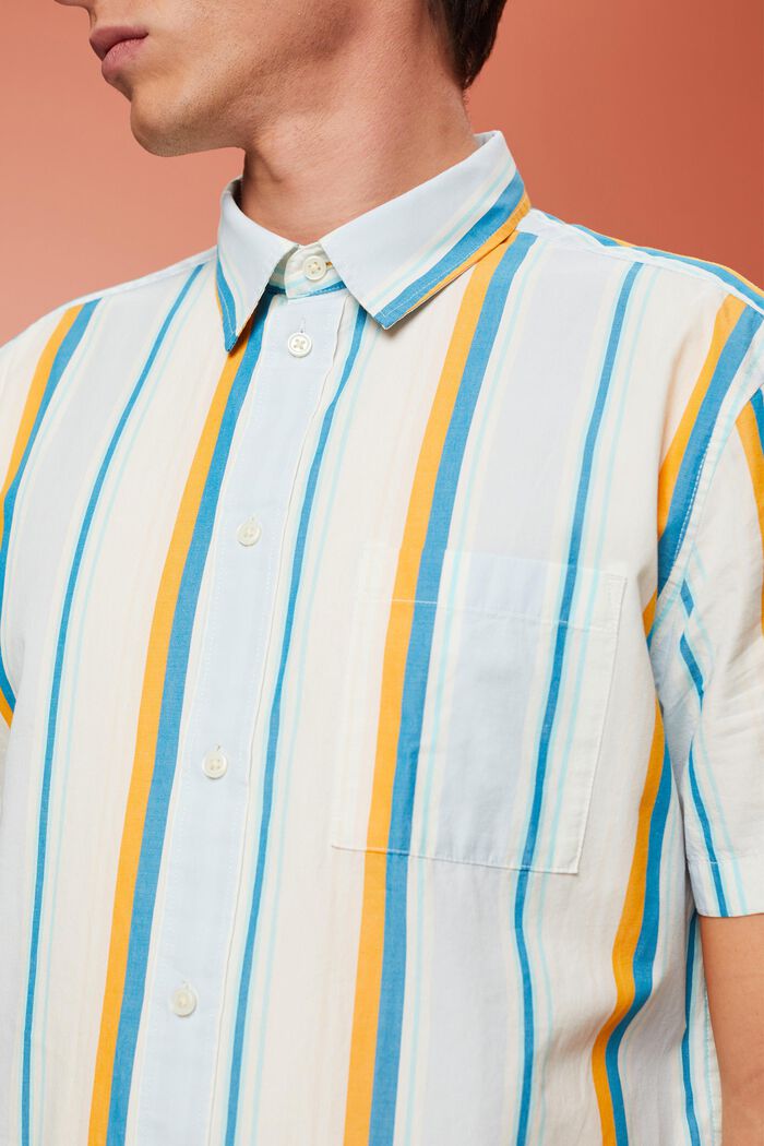 Camisa de manga corta estampada, 100% algodón, TURQUOISE, detail image number 2