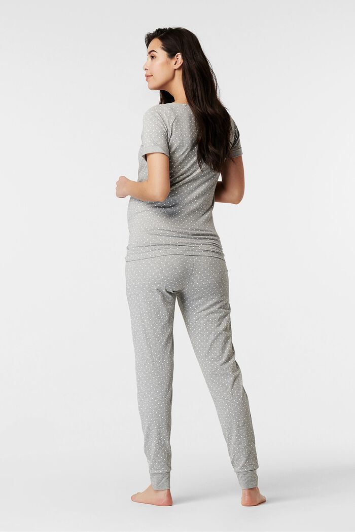 Pijama de algodón con diseño de lunares, LIGHT GREY MELANGE, detail image number 1