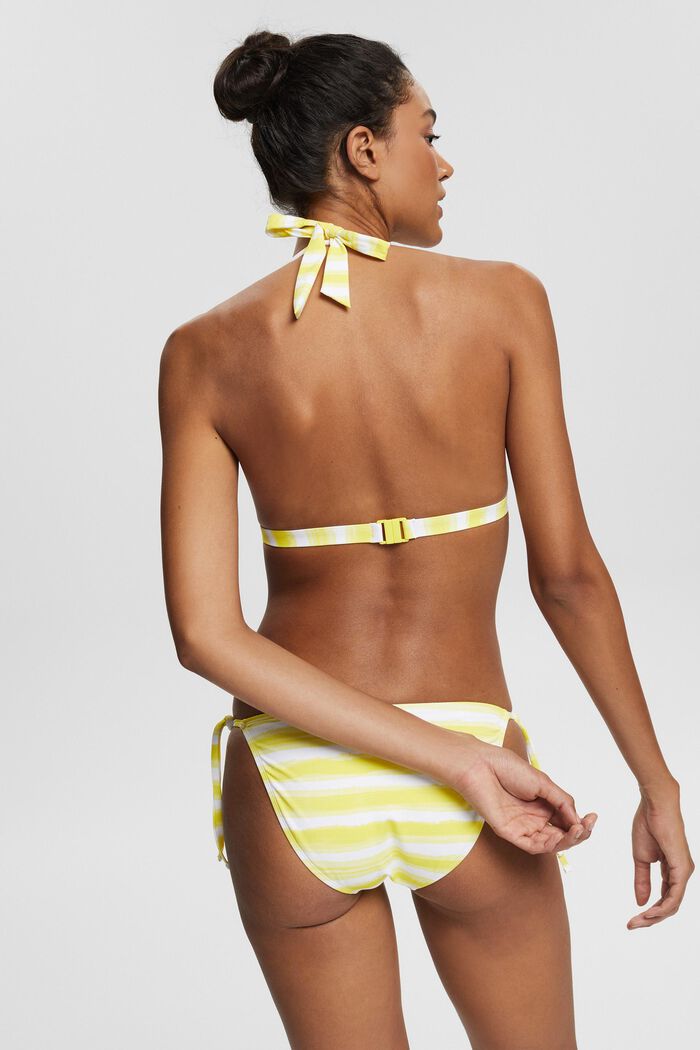 Top de bikini con relleno y diseño de rayas, BRIGHT YELLOW, detail image number 1