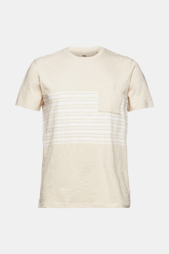 Camiseta de punto con estampado de rayas, SKIN BEIGE, detail image number 0