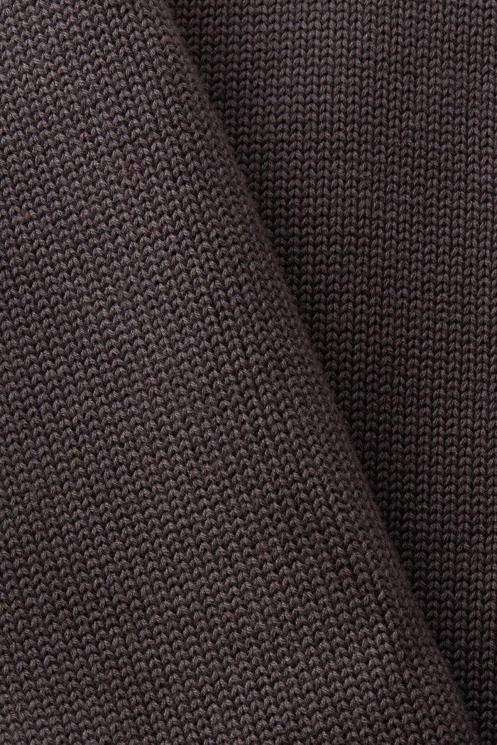 Jersey de algodón jacquard con cuello redondo, DARK GREY, detail image number 5