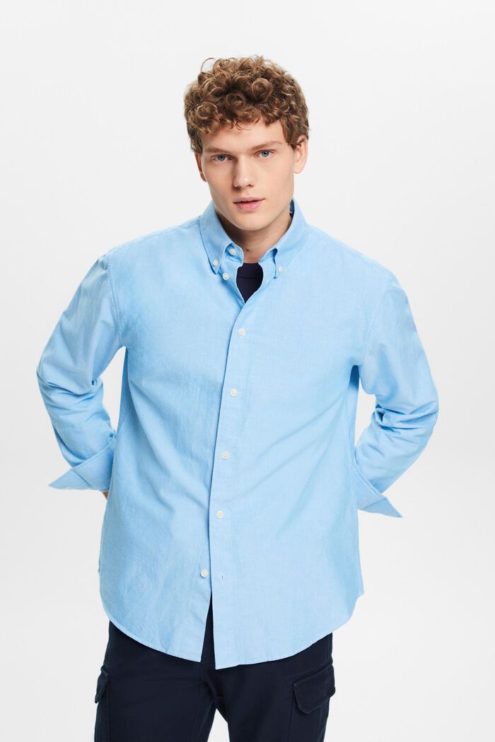Camiseta oxford de algodón, BLUE, detail image number 0