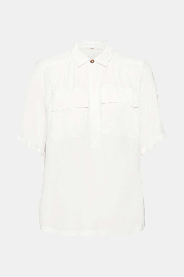 Blusa de crepé, OFF WHITE, detail image number 6