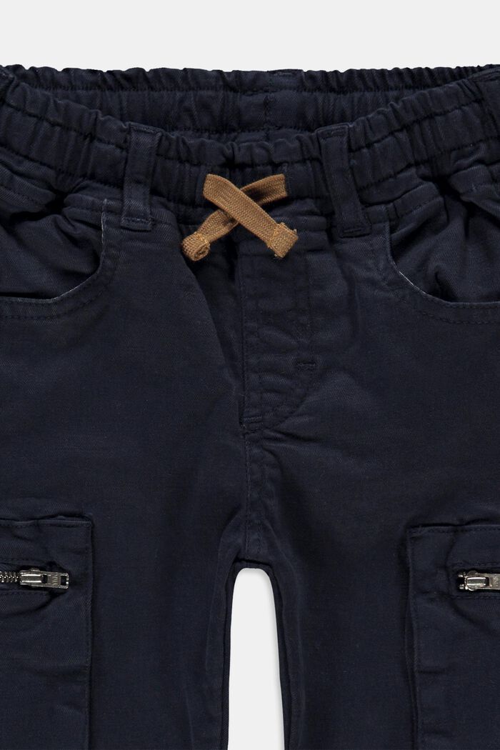 Pantalones cargo de algodón ecológico con cordón, NAVY, detail image number 1