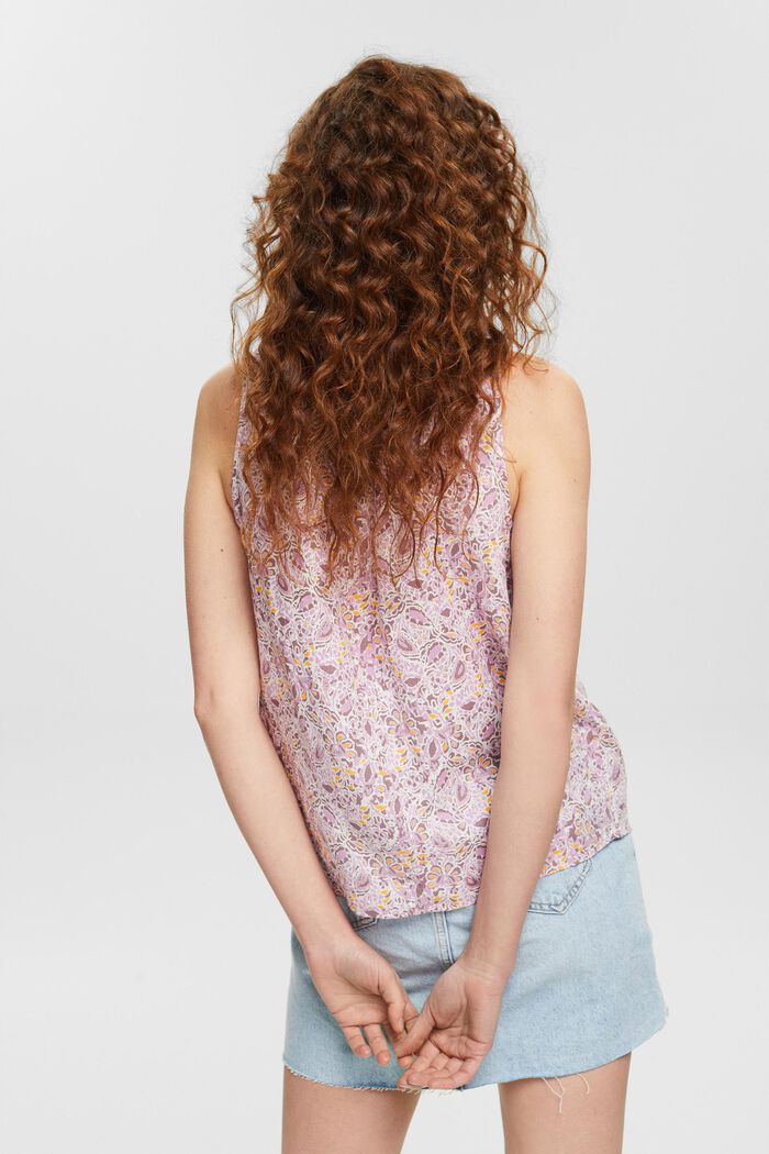 En mezcla de lino: blusa con estampado floral, LILAC, detail image number 3