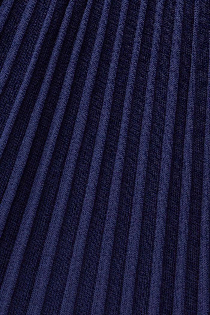 Minivestido plisado con manga larga y escote redondo, DARK BLUE, detail image number 6