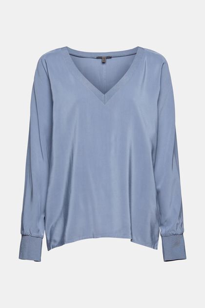 Blusa oversize con LENZING™ ECOVERO™, GREY BLUE, overview