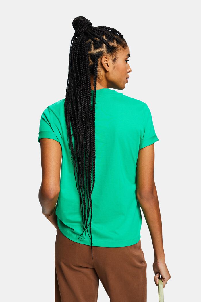 Camiseta de algodón pima con logotipo bordado, GREEN, detail image number 2
