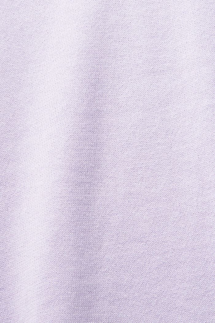 Jersey de algodón con cuello redondo, LAVENDER, detail image number 5