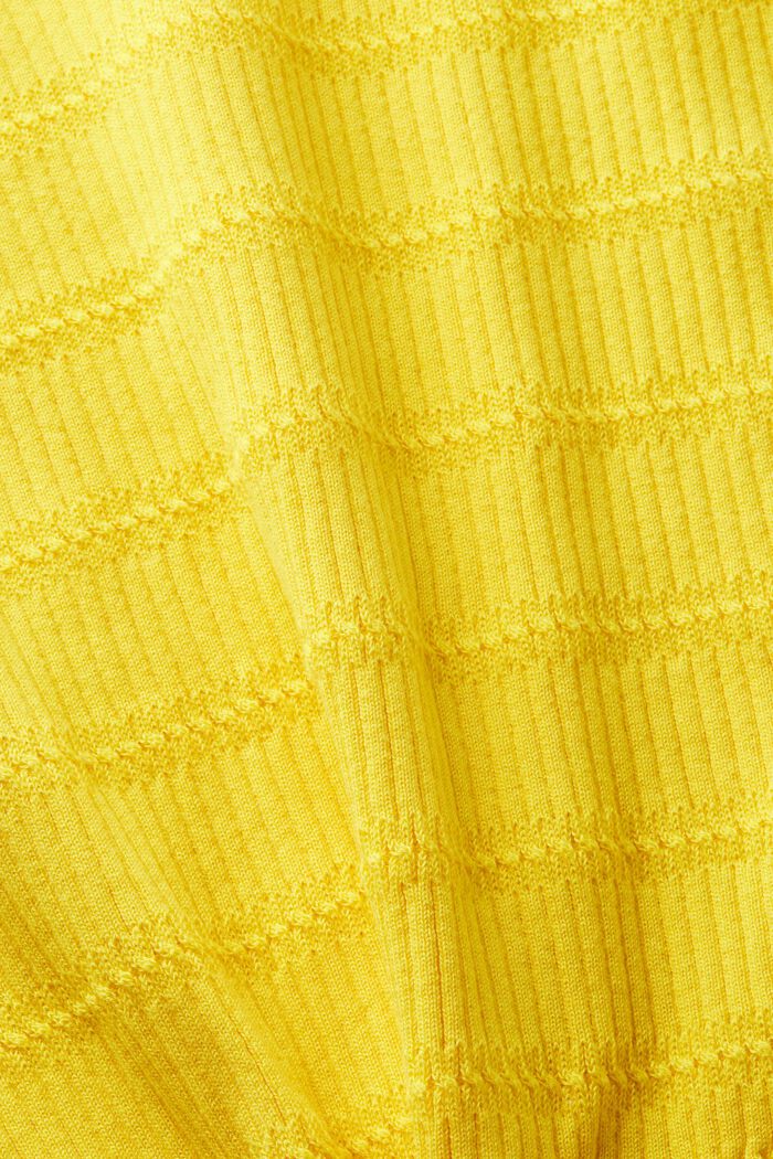 Top jersey con cuello pico, YELLOW, detail image number 4
