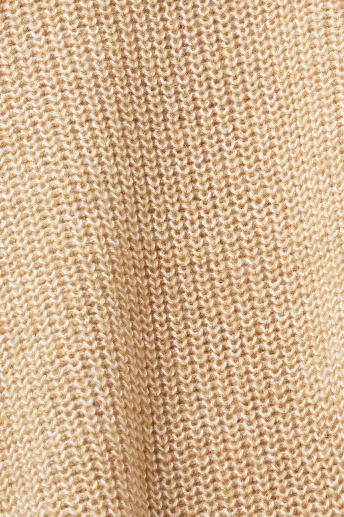 Jersey con cuello vuelto, mezcla de algodón, SAND, detail image number 4