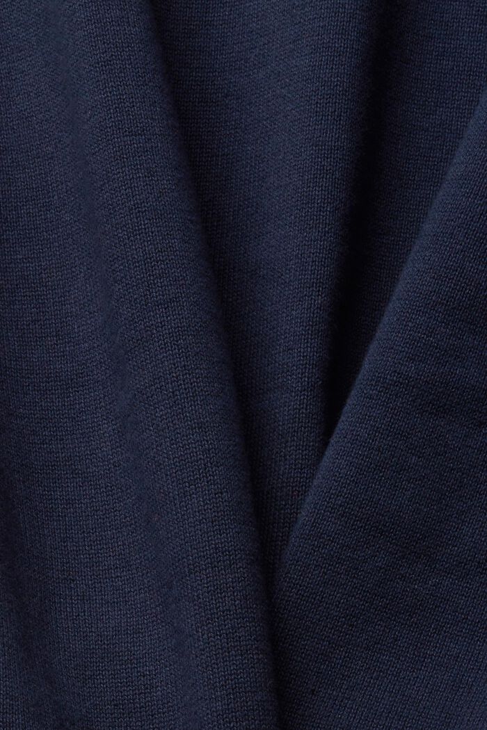 Jersey con cuello vuelto, 100% algodón, NAVY, detail image number 1