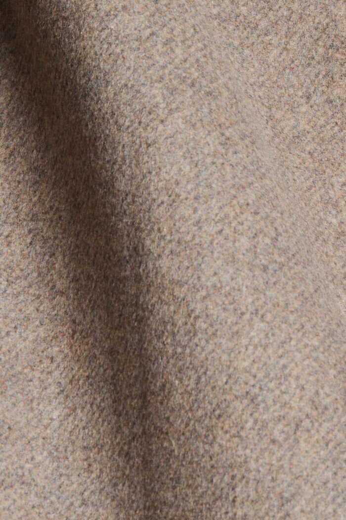 En mezcla de lana: abrigo con cuello alto, TAUPE, detail image number 4