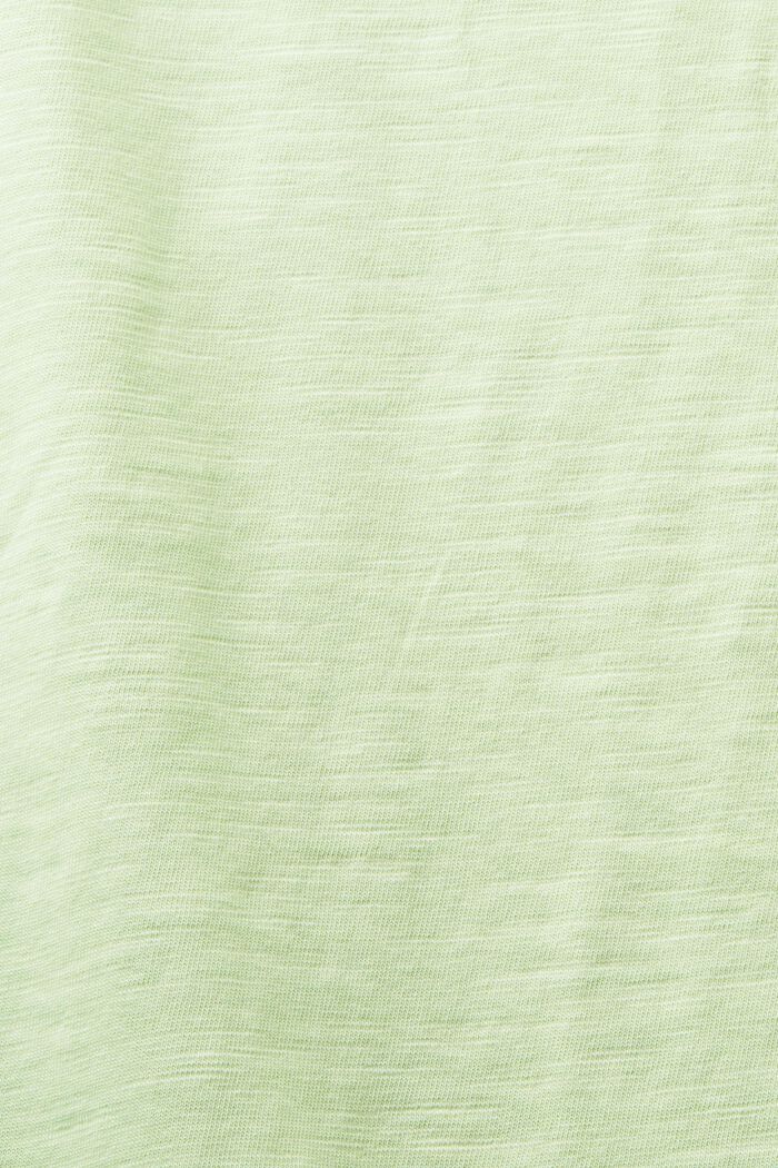 Camiseta de tejido jersey con cuello en pico, LIGHT GREEN, detail image number 4