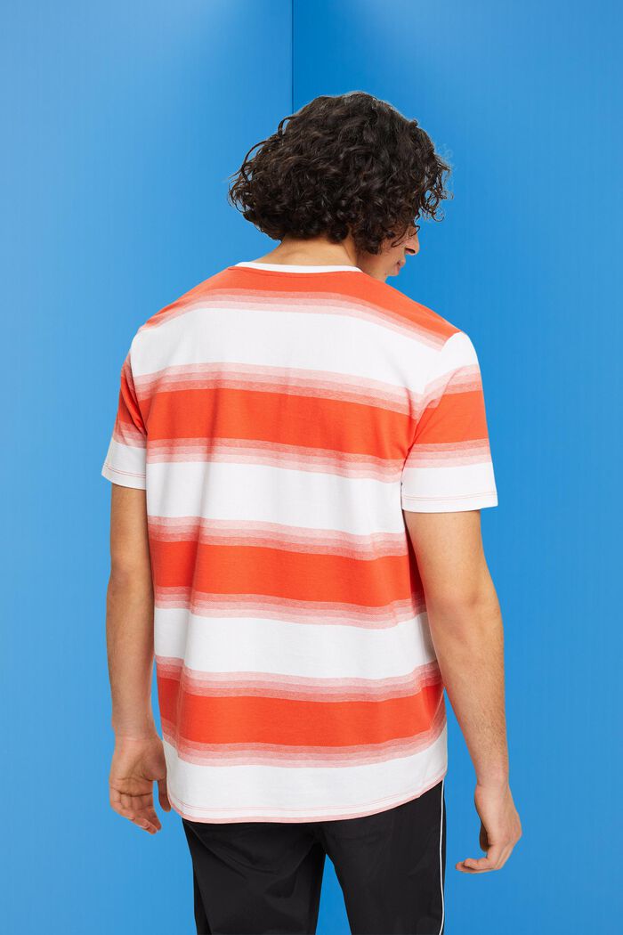 Camiseta a rayas de algodón piqué, ORANGE RED, detail image number 3