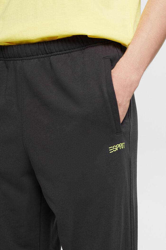 Pantalones de felpa de algodón con logotipo, ANTHRACITE, detail image number 3