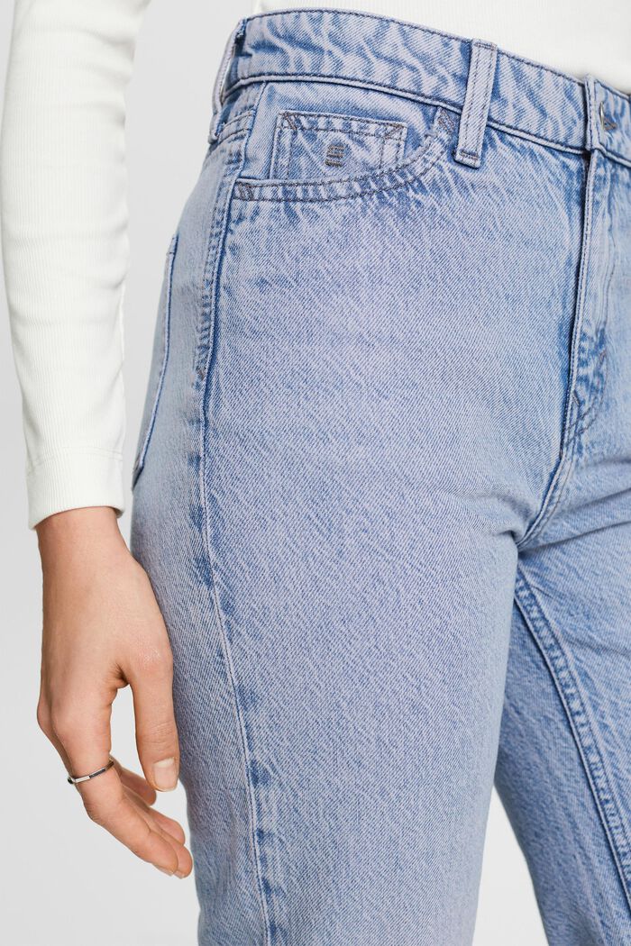 Jeans high-rise straight fit de estilo retro, BLUE LIGHT WASHED, detail image number 2