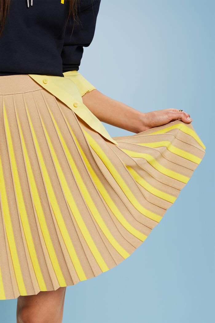 Minifalda de punto plisado, SAND, detail image number 1
