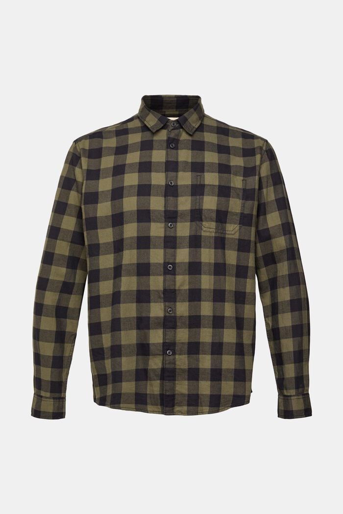 Camisa de franela con diseño a cuadros vichy, 100% algodón