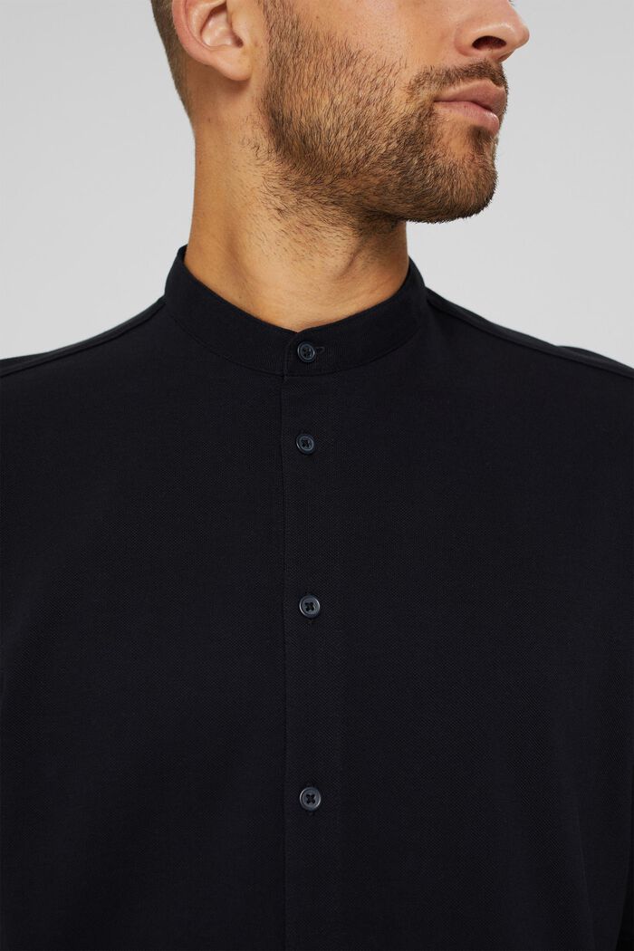 Camiseta de manga larga de piqué, algodón ecológico mercerizado, BLACK, detail image number 1