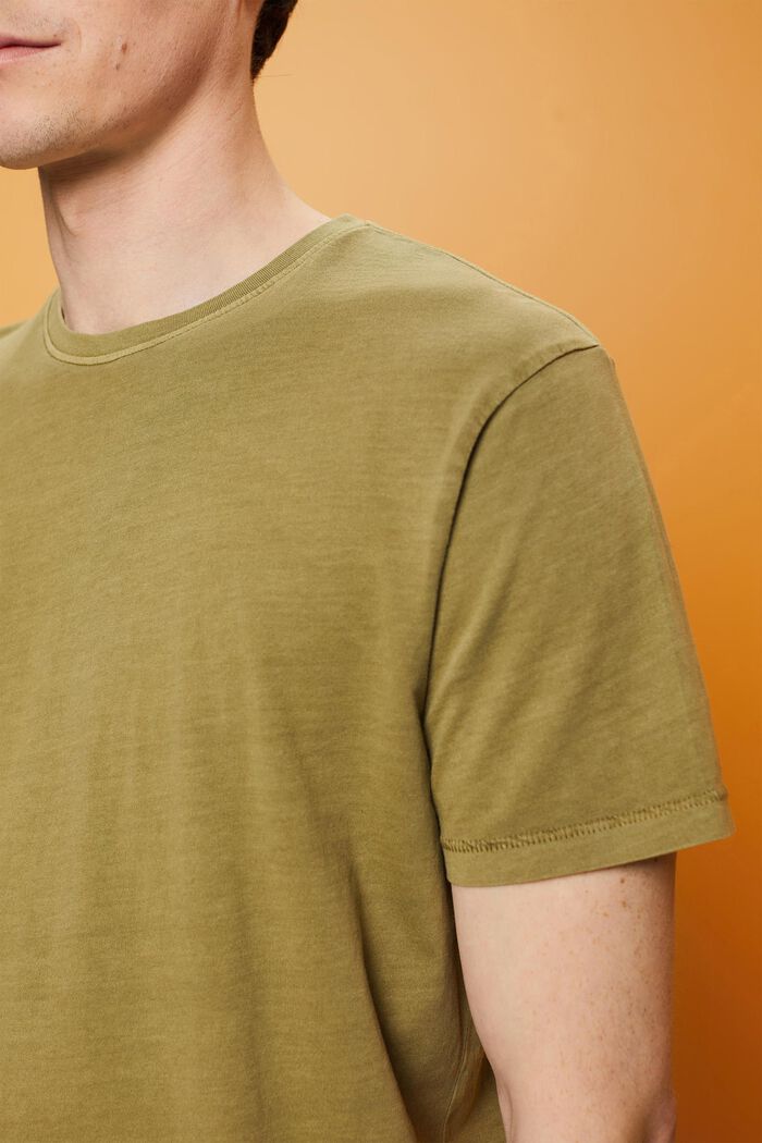 Camiseta con efecto lavado, 100 % algodón, OLIVE, detail image number 2