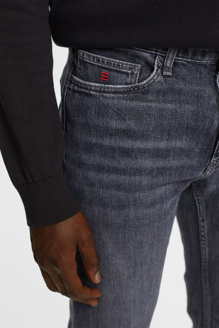 Jeans mid-rise straight fit, BLACK MEDIUM WASHED, detail image number 2