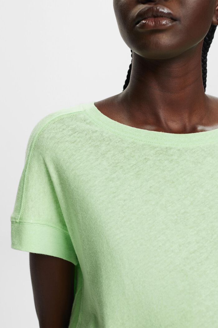 Camisa en mezcla de algodón y lino, CITRUS GREEN, detail image number 2