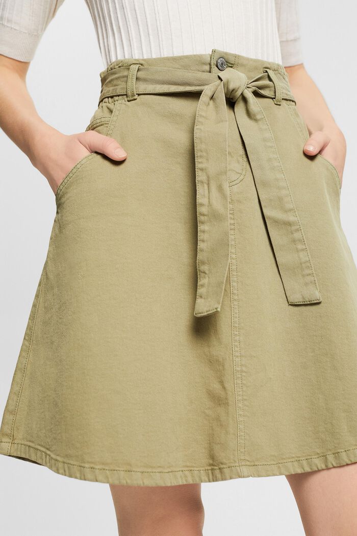 Con cáñamo: falda con cinta para anudar, LIGHT KHAKI, detail image number 2