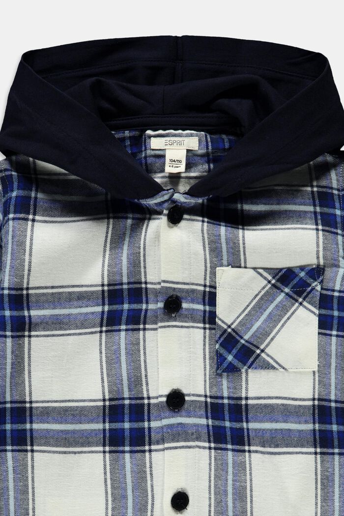 Camisa de algodón a cuadros con capucha integrada, ICE, detail image number 2