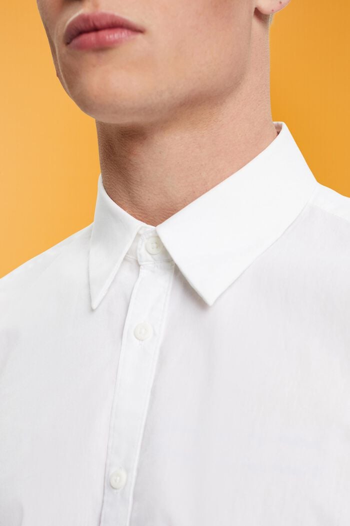 Camisa entallada de algodón, WHITE, detail image number 2