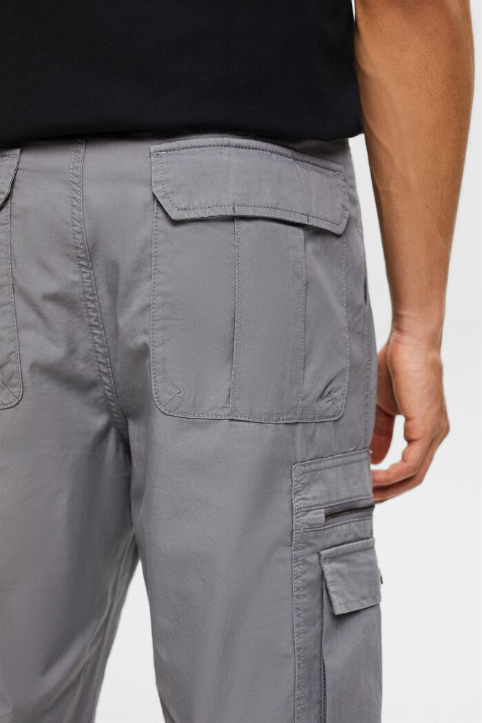 Pantalón cargo de sarga con corte Straight, MEDIUM GREY, detail image number 3