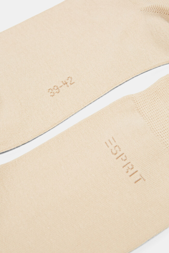 Pack de 2 pares de calcetines con logo, mezcla de algodón ecológico, CREAM, detail image number 1