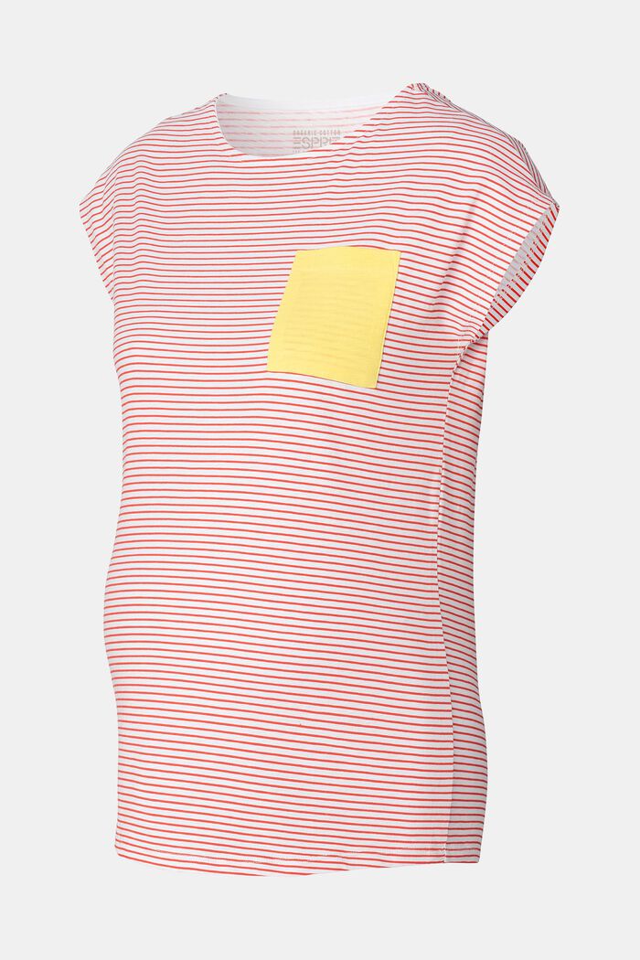 Camiseta a rayas, algodón ecológico, RED, detail image number 4