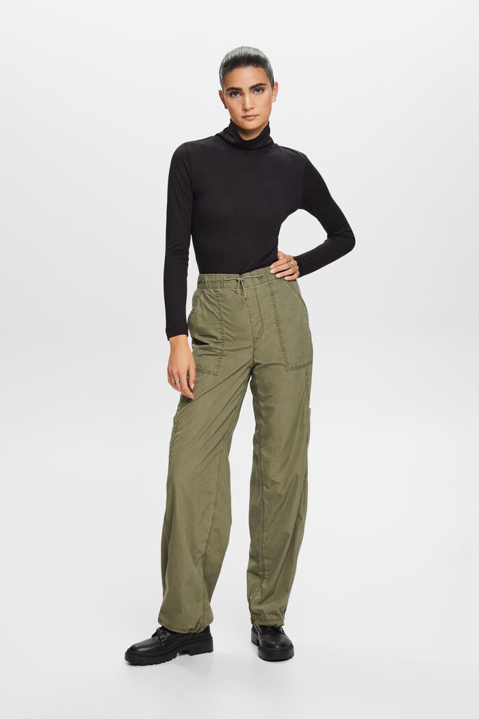 Pantalones estilo cargo, 100 % algodón, KHAKI GREEN, detail image number 5
