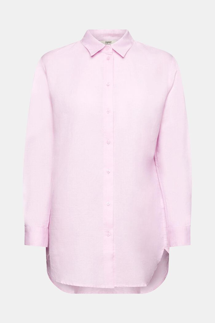 Camisa de lino y algodón, PINK, detail image number 6