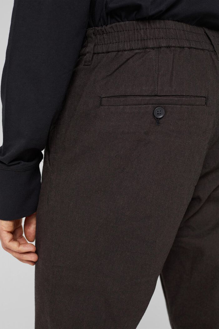 Pantalón de traje en dos tonos, mezcla de algodón, DARK BROWN, detail image number 5