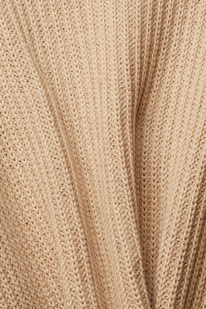 Cárdigan de punto grueso en mezcla de  algodón, SAND, detail image number 4