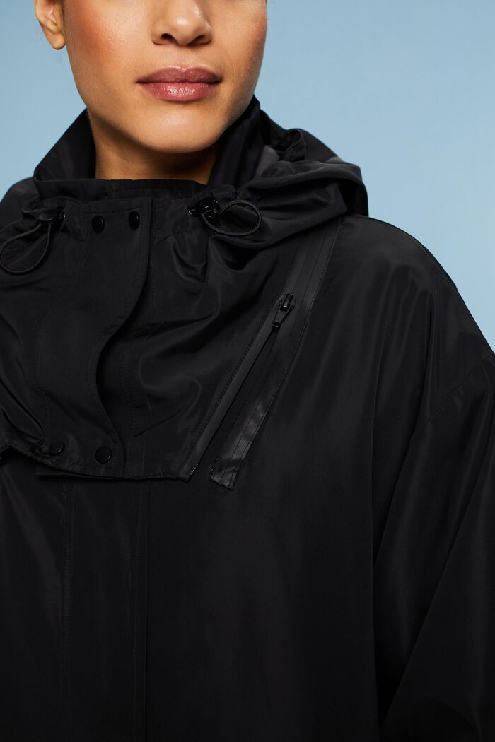 Abrigo con capucha desmontable, BLACK, detail image number 3